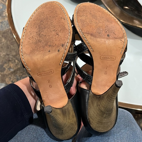 Coach Evie strappy leather pumps sz 7 - Picture 5 of 6